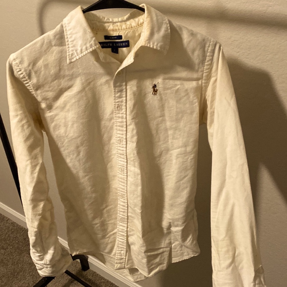 White button up Ralph Lauren polo women’s size 2 , slim fit